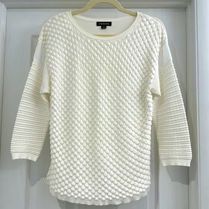 Trouve Scalloped Knit 3/4 Sleeve Top Size S